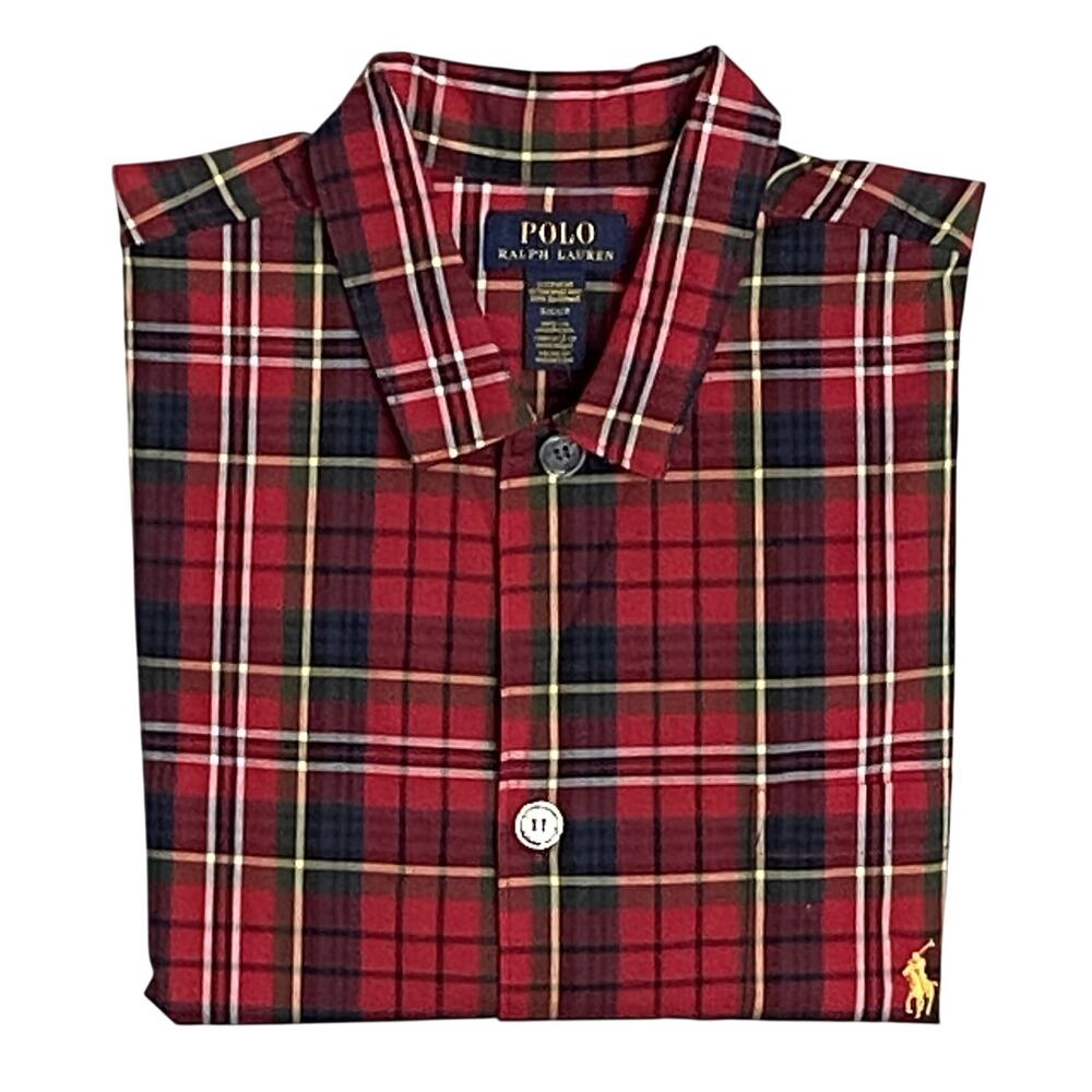 Polo Ralph Lauren Sleepwear Men's Small Shirt Long Sleeve Pocket Cotton NEW